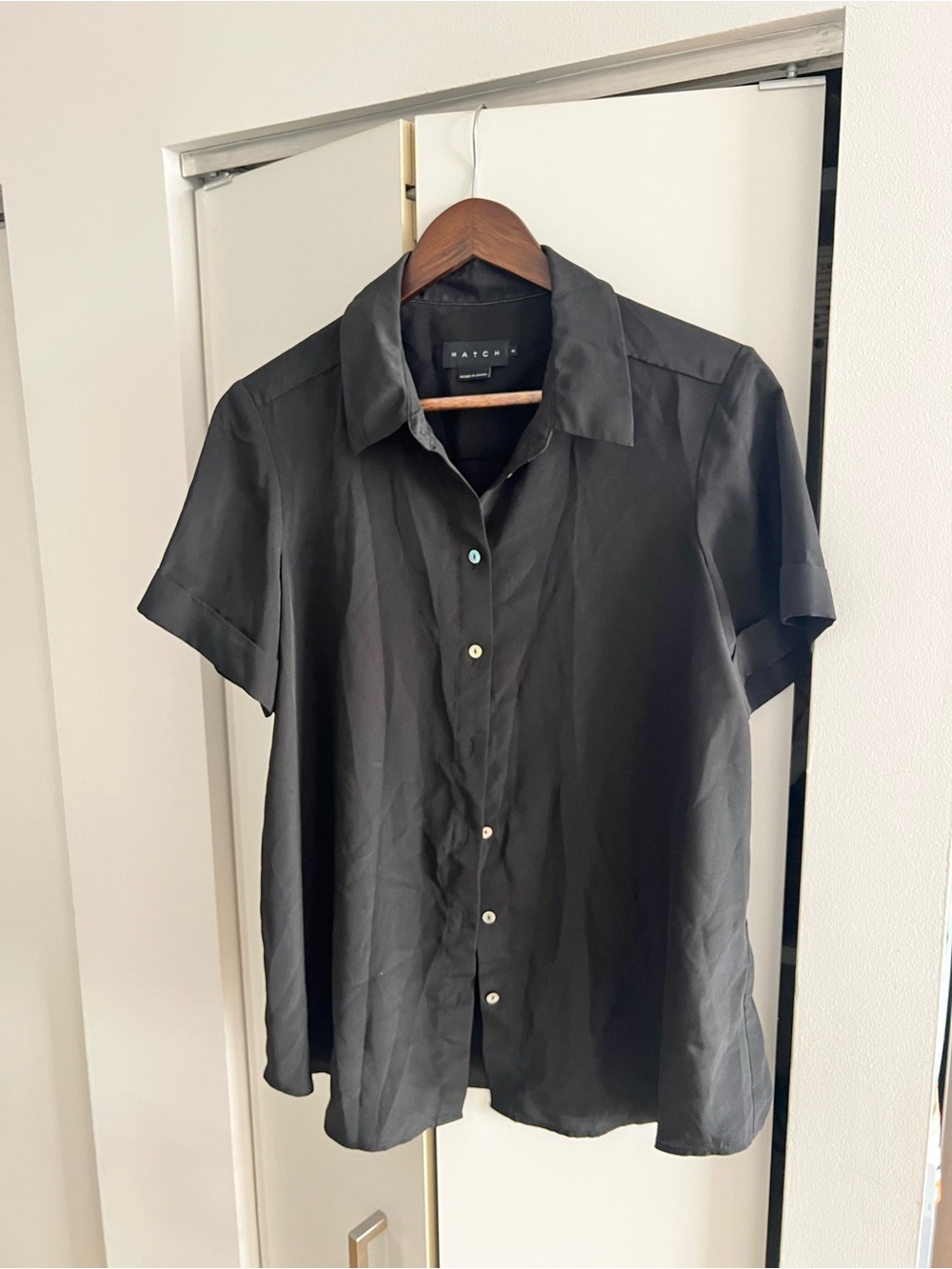 Hatch Maternity Short-Sleeve Button-Down Shirt
